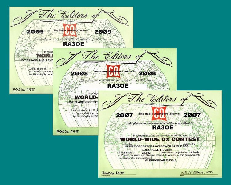  CQ WW DX Contest  2007-2009 .