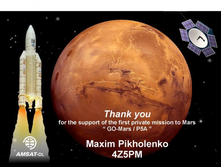 GO-Mars with AMSAT-DL's P5A.